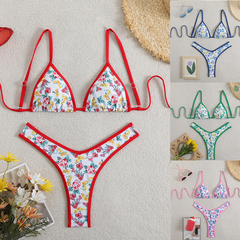 Printed Two Piece Split Bikini